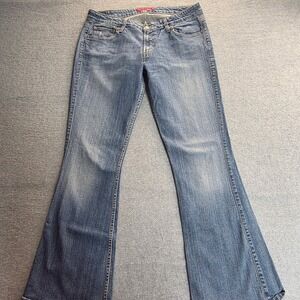 Levis 524 Too Superlow Flare Leg Jeans Medium Wash Blue Denim Womens 13M